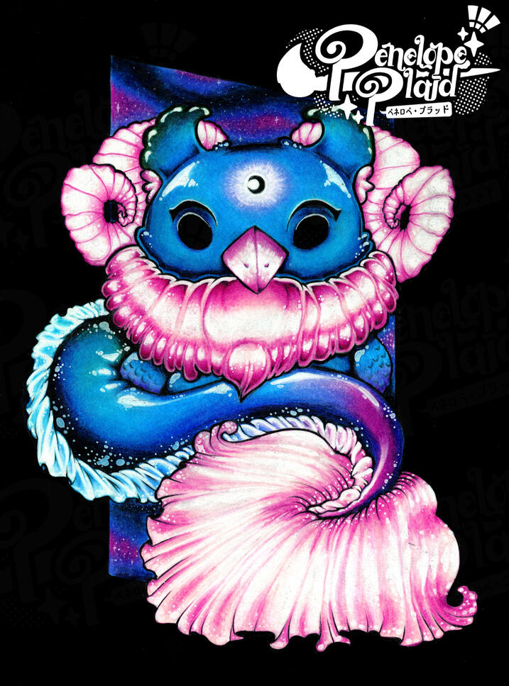 Cosmic Owl, 2019. Colored Pencil on Paper.