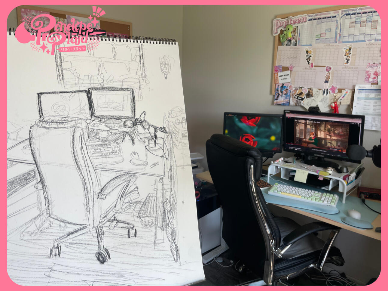 30 minute Gesture Drawing: Workspace, 2025. Charcoal on Paper